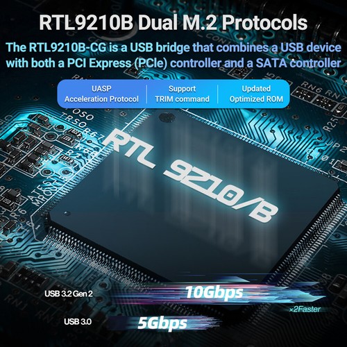 Externes M.2-NVMe/SATA-Festplattengehäuse mit OLED-Display für Tablets - Afbeelding 7 van 12