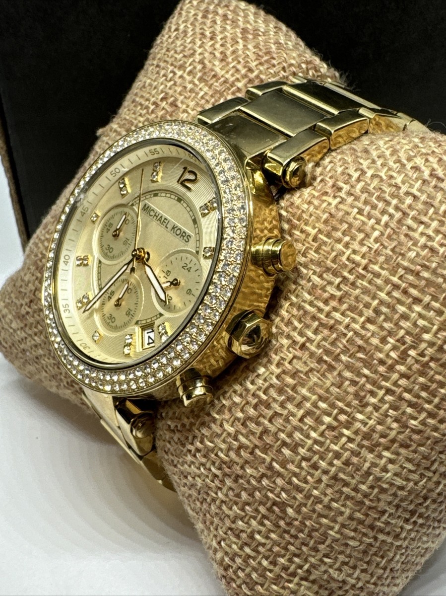 Michael Kors Parker MK5354 Women\'s Gold Stainless Steel Analog Dial Watch JNA238 Michael Kors Pave Parker Gold Tone MK5354 Women main image 3