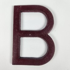 Cast Iron Inital "B" Red Rustic Letter Heavy Metal 4.75" Tall