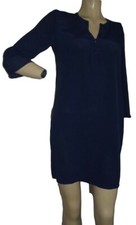Express XS Navy Blue Rayon Crepe V-Neck ShirtDress x-small tunic shift dress