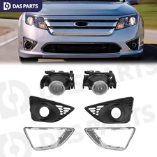 For Ford Fusion 2010-2012 Fog Light Lamp Cover Bezel Chrome Molding Trim Pair