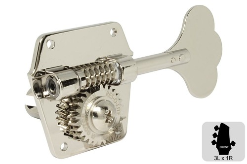 GOTOH GB640 Res-o-lite Bass Tuning Machines  Tuners - 3L x 1R - Nickel - Picture 1 of 5