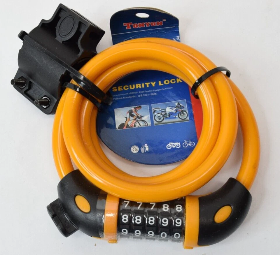 Combination Bike Lock Steel Cable Chain 4 Feet x 1/2 Inch Tonyon - Lot of 2 - Image 4 of 4