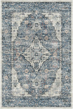 Eleisa 5x7 Area Rug for Living Room Low Pile, Blue Print  New 