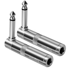 Togconn 90 Degree 1/4 Inch TS Audio 2 Pack, 6.35mm Male to Female