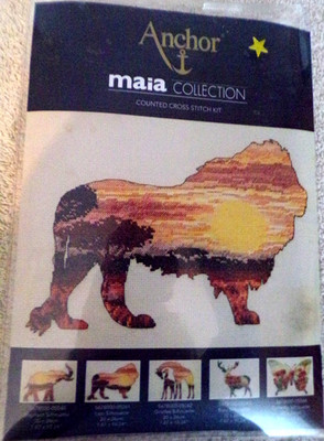 W26 NEW ANCHOR MAIA COLL ''LION SILHOUETTE'' 5678000-05041 COUNTED CROSS STITCH