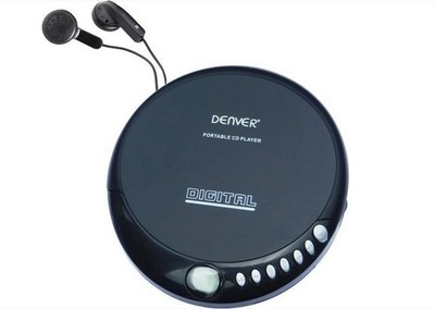 Denver DM-24 portabler CD-Player mit LCD-Display inkl. Kopfhörer Discman