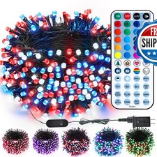 Brizled RGB Christmas Lights 66ft 200 LED Red White Blue Music Sync 120 Modes