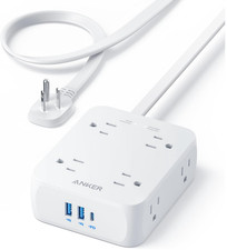 Anker Power Strip with Multiple Outlets, 8 AC, 2 USB A  1 USB C Port for 20W