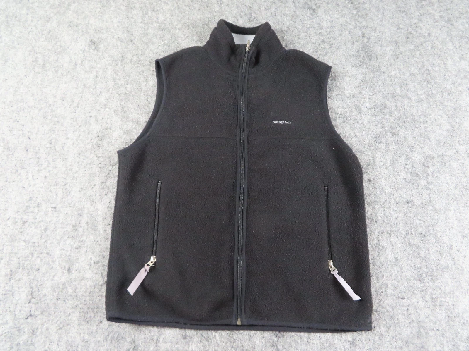 Vintage Patagonia Synchilla Vest Mens Medium Black Fleece Full Zip Outdoor Hike
