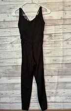 Lovesoft Small Women’s Black Workout Body Suit Spaghetti Strap Leggings