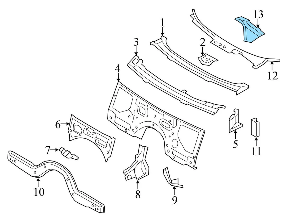 BMW ALPINA B7L XDRIVE 2011-2015 - Cubierta cortafuegos/cowl 7216973 Foto 3 de 4