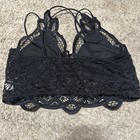 Black Lace Smocked Pineapple Bralette Strappy and Wireless Size L — photo 6