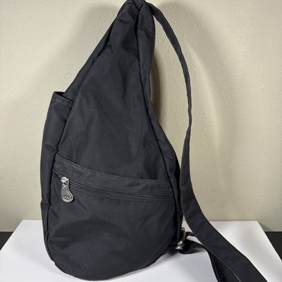 Ameribag Healthy Back Bag 17  Black Nylon Crossbody Slingbag Adjustable Strap