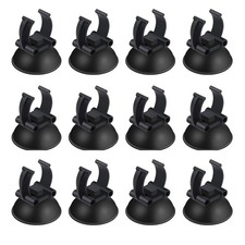 AQUANEAT 12 Pack Aquarium Suction Cups with Clip Black,for 1" 0.9inch