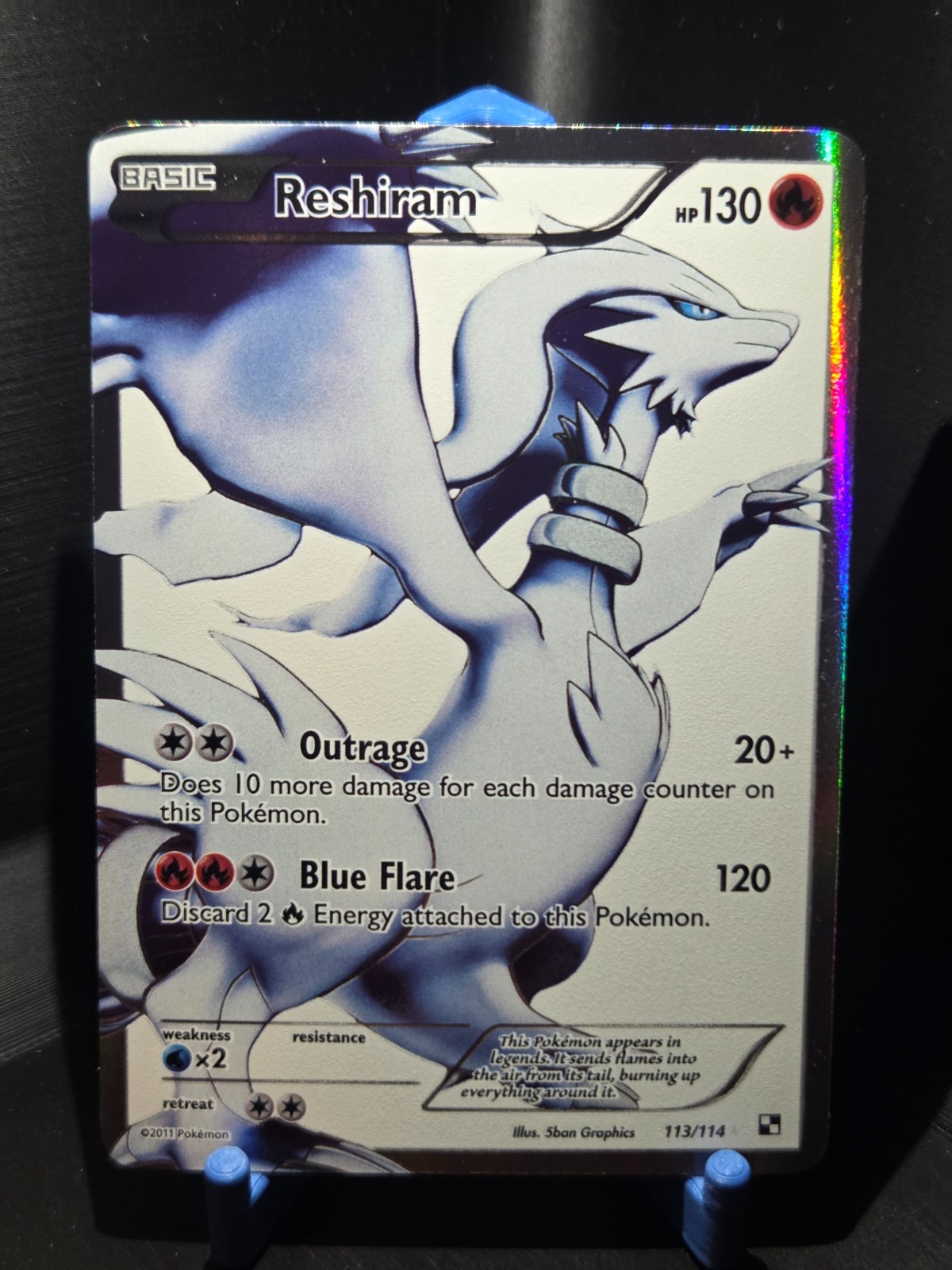 Pokemon Black & White Reshiram Full Art 113/114 NM