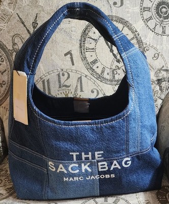 Marc Jacobs The Sack w/ Pouch Patchwork Denim Large Shoulder Hobo Authentic NWT
