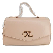 Christian Lacroix Laine Matte Patent Top Handle Crossbody Panna Cotta Beige