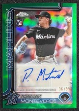 2025 Topps Chrome Patrick Monteverde Green Refractor AUTO /99 #AC-PM Marlins