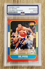 Doc Rivers Signed 1986 Fleer Rookie Card #91 RC 86 NBA HOF Legend AUTO PSA