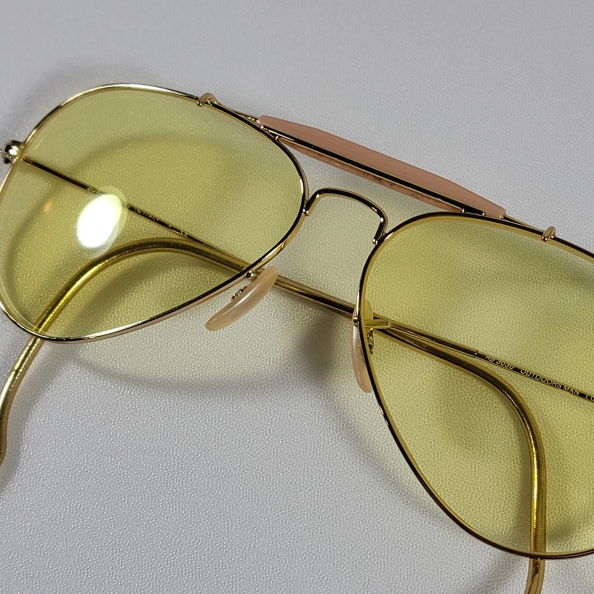 Ray-Ban B&L Outdoorsman Gold Frame Yellow Lens Sunglasses 58-14