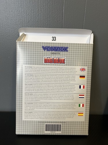 RARE Big Blue for Vectrex Released/sold out 2016, Cart #33 of 200 - Picture 5 of 8