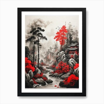 Asian Landscape 8 Art Print Framed Wall Art Poster Canvas Print Picture