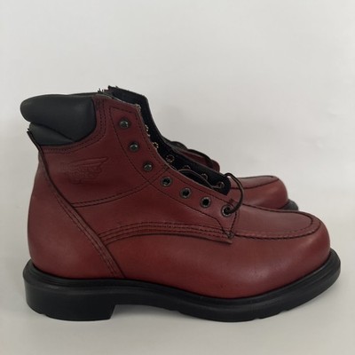 Red Wing Shoes Mens 8 (WIDE) Red Leather 202 6-inch Supersole Soft Toe Boot NEW