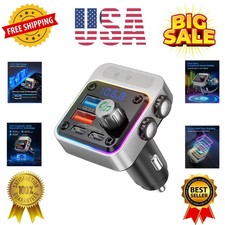 54W Bluetooth 5.3 Car Adapter with 4 Charging Ports PD 36W  QC3.0 18W , Wir...