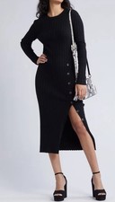 NWOT Open Edit Women's Button Sweater Midi Dress Size L Sold Out
