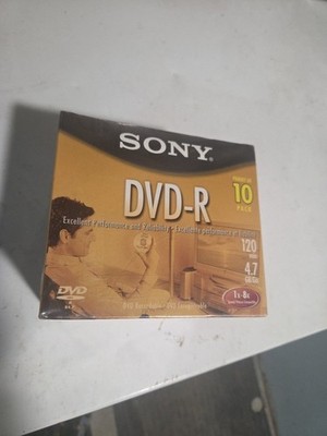 Sony AccuCORE DVD-R 10 Pack 120 Min 4.7 GB Recordable Media Blank Disc New Seal