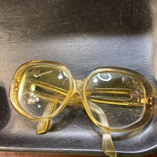 Vintage 1960's Foster Grant Oversized Glasses Stamped FG.  Frames Only Amber