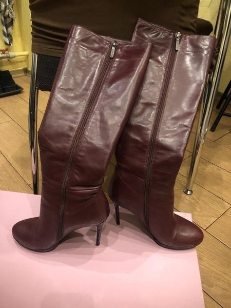 Women Carlo Pazolini Boots Burgundy Leather 36.5