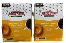 Krispy Kreme Original Glazed Doughnut K-cup Coffee Pods 2X Boxes 48 Total K-cups