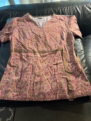 Dickies ladies scrubs top brown red mint condition studio wardrobe