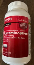 Amazon Basic Care Extra Strength Pain Relief, Acetaminophen, 500 mg-