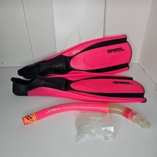 Mares Plana Avanti HP Pink Full Foot Fins w/Snorkel Set Adult Sz 36 37 US 4/5 