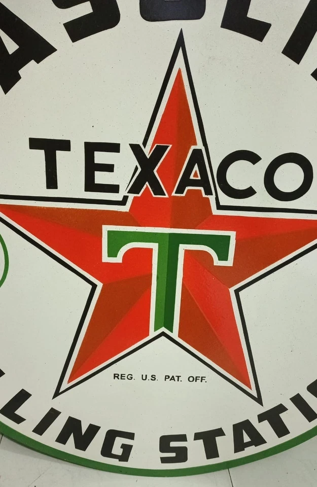 Texaco Filling Station PORCELAIN ENAMEL SIGN 30 INCHES DOUBLE SIDED - Image 4 of 4