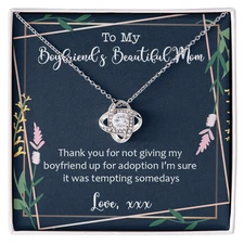 To My Boyfriend's Beautiful Mom, Necklace Gift For Mom, Birthday Gift For Mom