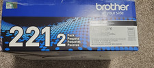 Genuine Brother TN-221BK Black Toner 2-Pack TN221BK 1 Sealed Bag  1 Open Bag 