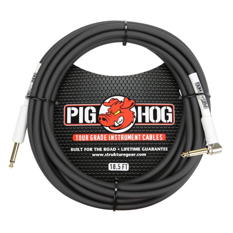 PIG HOG Angled Fat Cable 5,5m   Gitarrenkabel   gerade - Winkel   schwarz