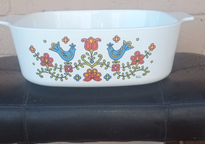 CORNINGWARE 4 QUART DEEP DUTCH OVEN WITHOUT LID - A-84-B ''FOREVER YOURS'' PATTERN