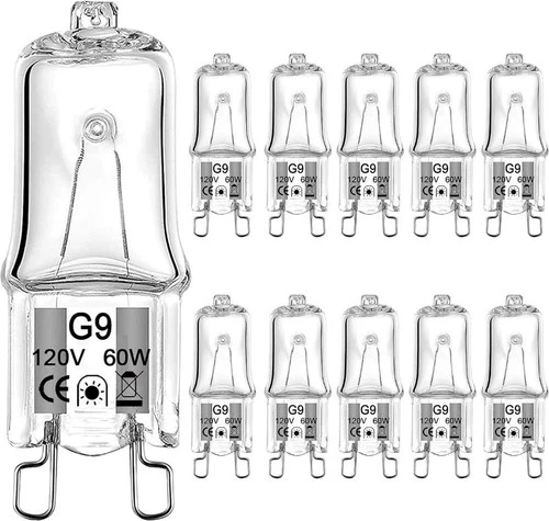 10x Bulb 60W G9 Halogen Light Bulbs 2 Pin for Range Hood Lights Microwave Ovens