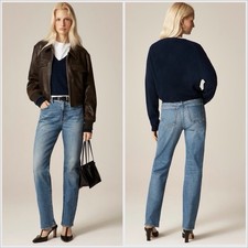 J.Crew Womens Nipped Straight Jean 27 High Rise Stretch Denim Classic NWT 158