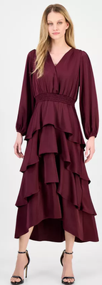 anne klein satin midi dress Anne Klein Montreal Satin Midi Dress in Green