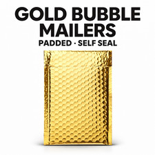 Metallic Gold Poly Bubble Mailers Padded Shipping Envelopes Self Seal All Sizes