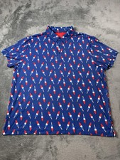 Birdie Bound Polo Shirt Mens 3XL Blue Bomb Pop Popsicle Golf Patriotic Stretch