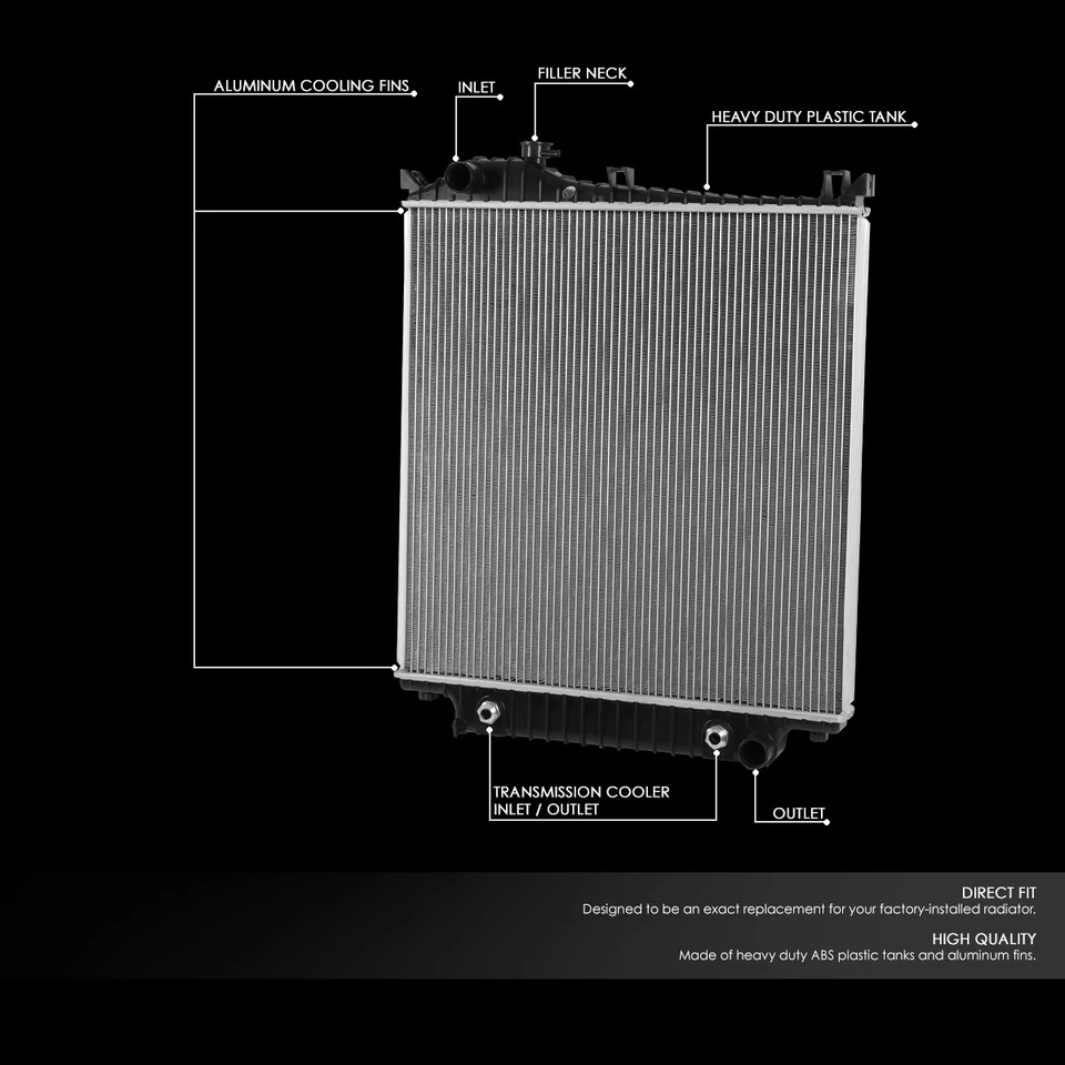 PARA 07-10 FORD EXPLORER SPORT TRAC AT OE ESTILO ALUMINIO RADIADOR REFRIGERACIÓN 2952 Foto 2 de 4