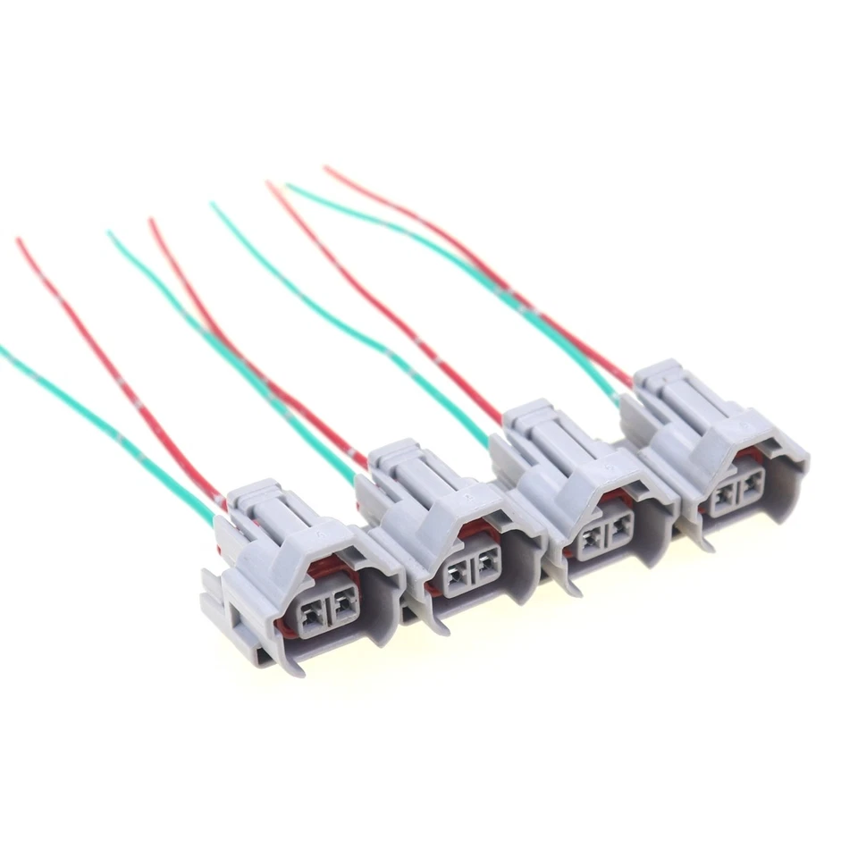 4X conector injetor de combustível fêmea plugue elétrico rabo de porco para Ford Toyota Mazda - Imagem 4 de 4