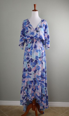 #ad ABEL THE LABEL ATL NWT $126 Floral Smocked Hi Lo Maxi Midi Dress Size Medium $44.99